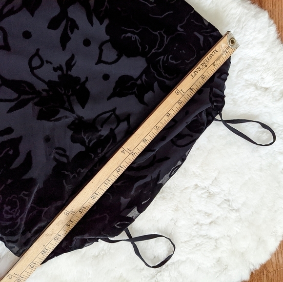 PARKER floral velvet burnout black Mini dress cowl neck 4 small - Picture 10 of 13